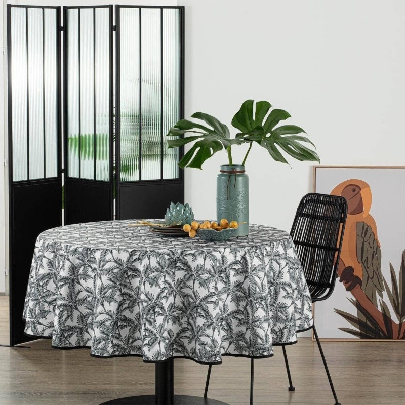 Nappe ronde anti tache Palmiers