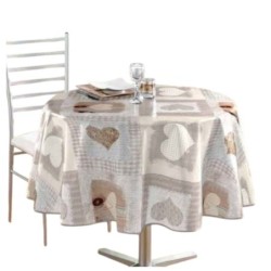 Nappe ronde en polyester cosy coeur