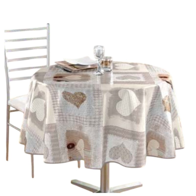 Nappe ronde en polyester cosy coeur