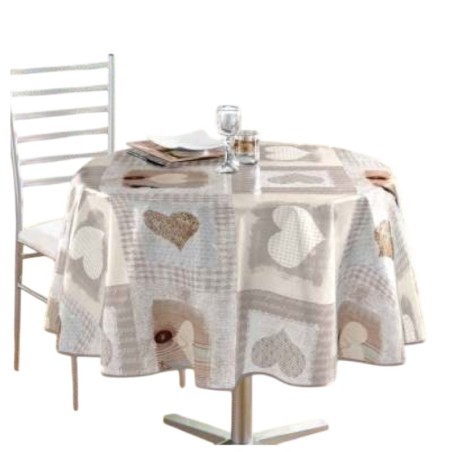 Nappe ronde en polyester cosy coeur
