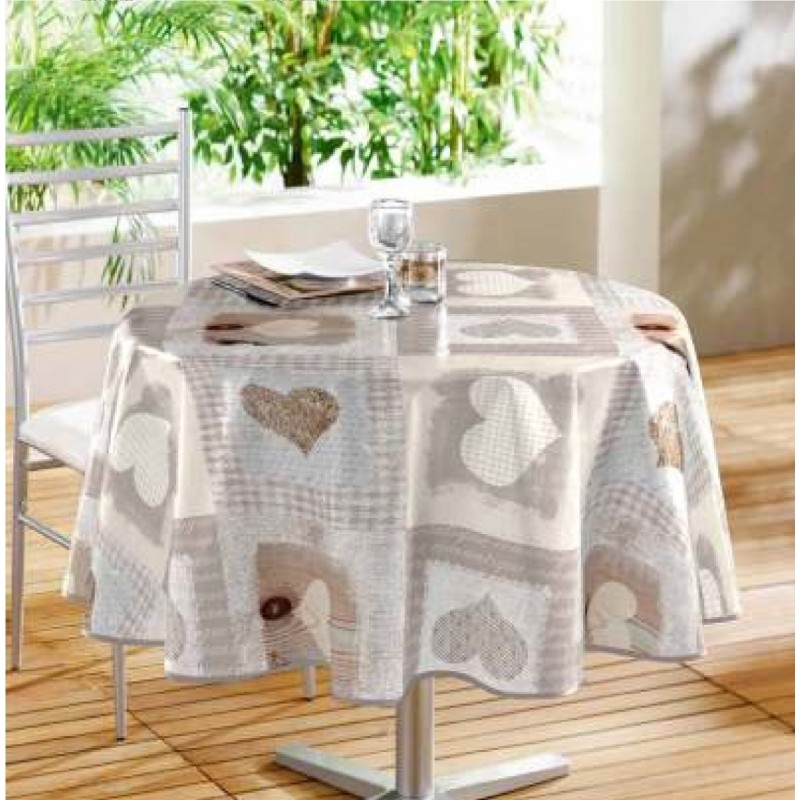 Nappe ronde en polyester cosy coeur