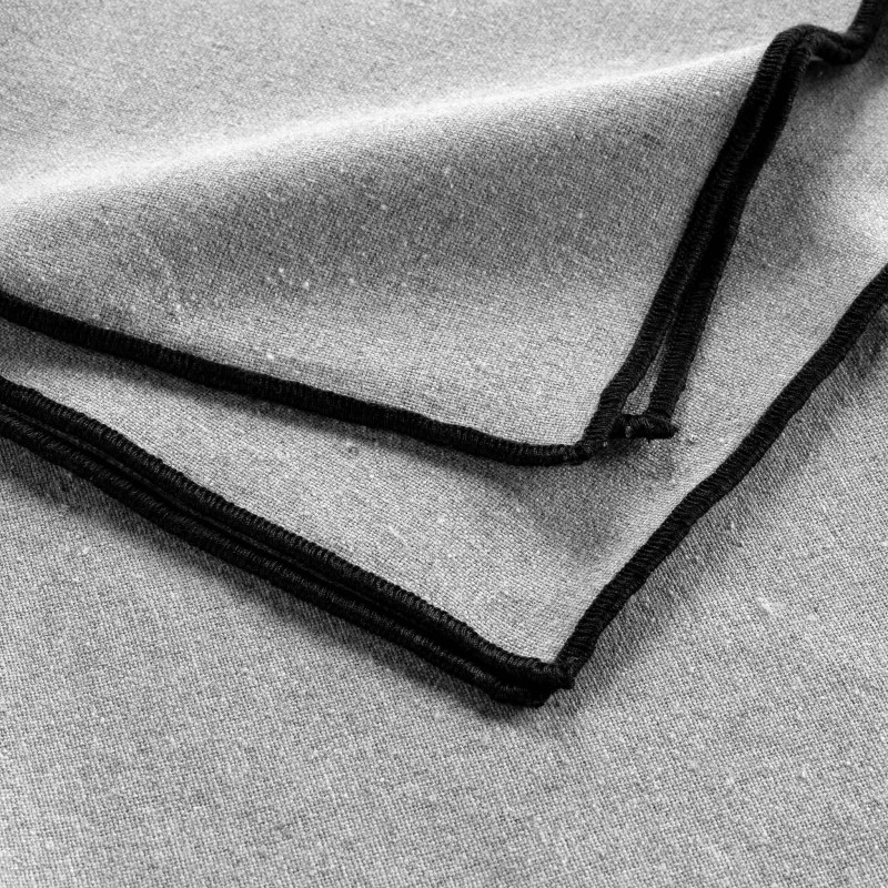 3 Serviettes de table coton recycle 40 x 40 cm Mistralines gris chine
