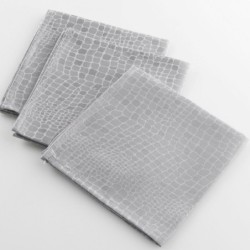 3 Serviettes de table Jacquard Damasse Serpentile Gris 40 x 40 cm