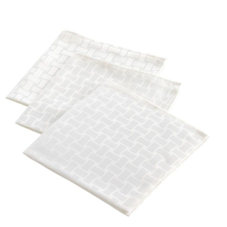 Lot de 3 Serviettes de Table Jacquard Damassé Maillon