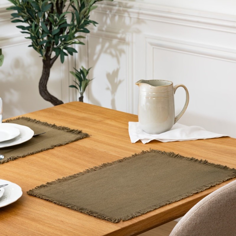 Set de table en coton 30 x 45 cm Mahas kaki