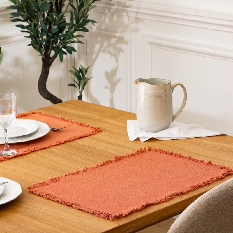Set de table en coton 30 x 45 cm Mahas terracotta