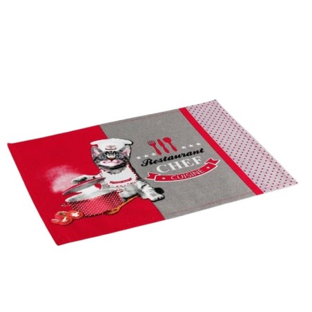 Set de table en coton Chat chef cuisinier