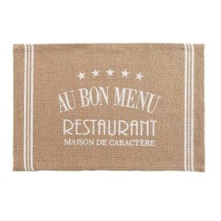 Set de table jute 30 x 45 cm Au bon menu blanc