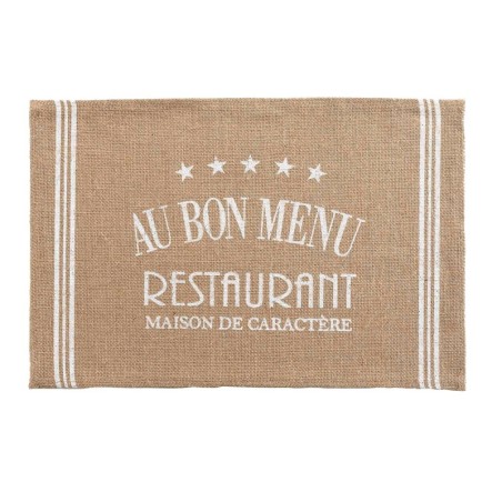 Set de table jute 30 x 45 cm Au bon menu blanc
