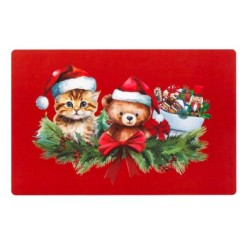 Set de table opaque Chat et ourson de Noel