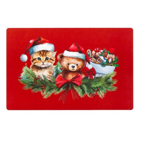 Set de table opaque Ourson et chaton de Noel