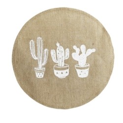 Set de table rond Jute Cactus
