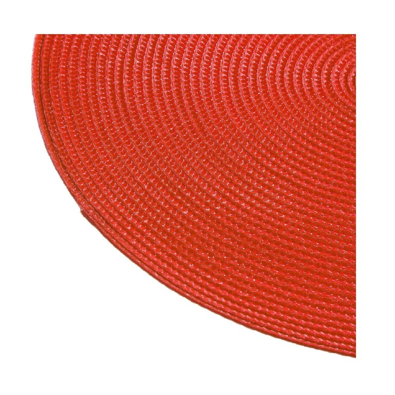 Set de table tresse rond rouge