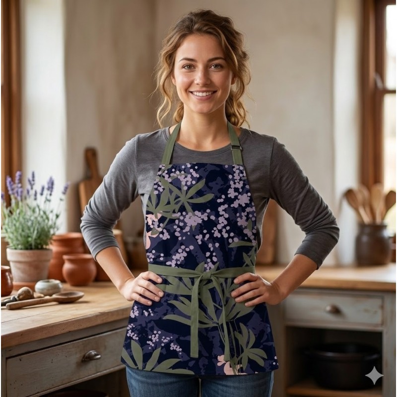 Tablier en coton Fleuri