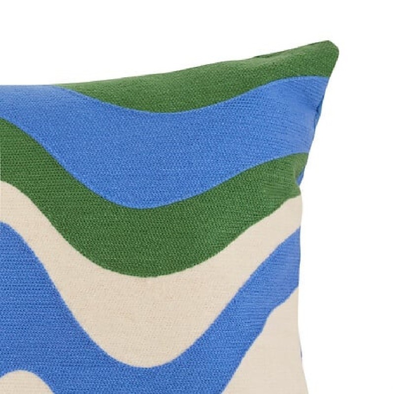 Coussin en coton broderie arty