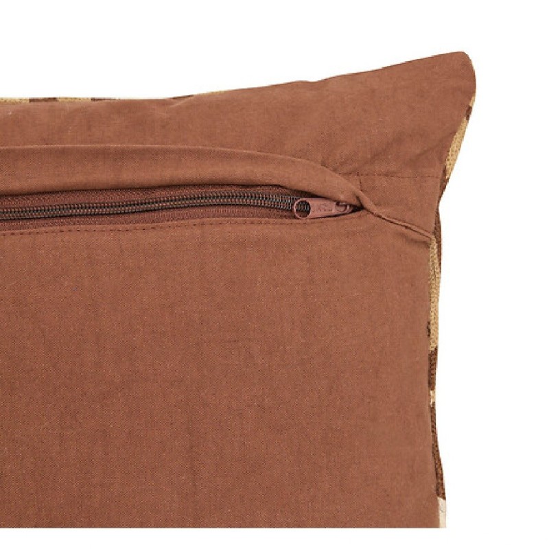 Coussin en coton broderie zebre