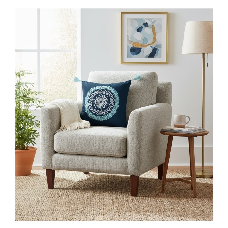 Coussin dehoussable en coton Calusas