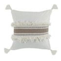 Coussin dehoussable à pompons Indira taupe