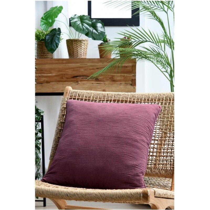 Coussin en gaze de coton 45 x 45 cm Pop color pourpre
