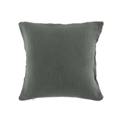 Coussin gaze de coton 40x40cm Angeliase anthracite