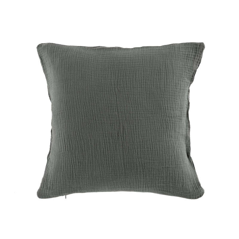 Coussin gaze de coton 40x40cm Angeliase anthracite
