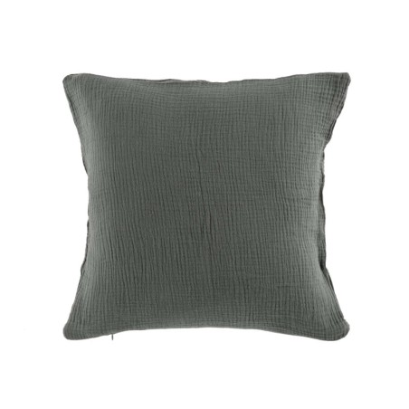Coussin gaze de coton 40x40cm Angeliase anthracite
