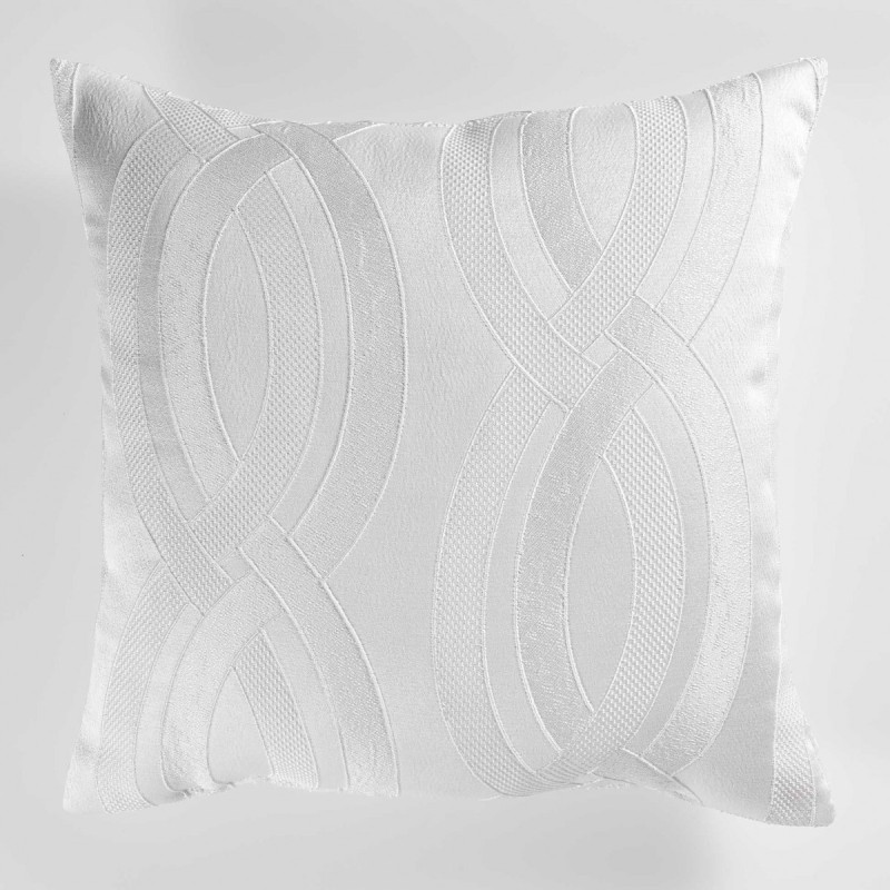 Coussin Jacquard  Miriade Blanc 40cm