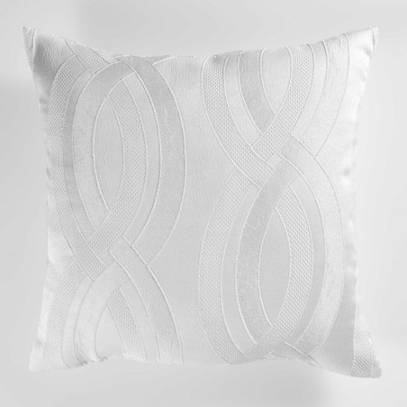 Coussin Jacquard  Miriade Blanc 40cm