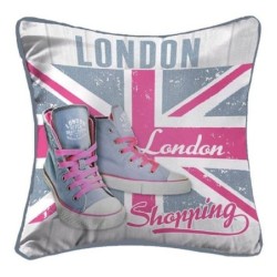 Coussin passepoil Londres girly