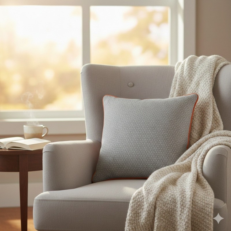 Coussin Passepoil Galactic Gris 40 x 40 cm