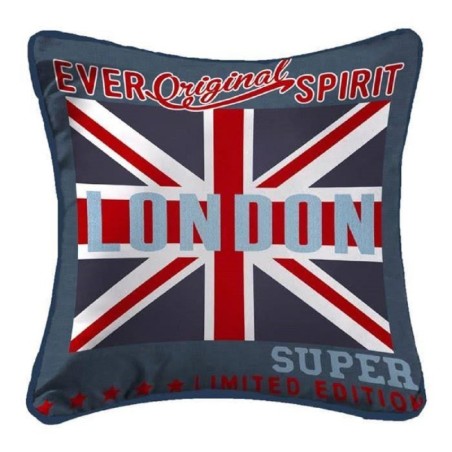 Coussin Passepoil polyester imprime Modele Londres 40 x 40 cm
