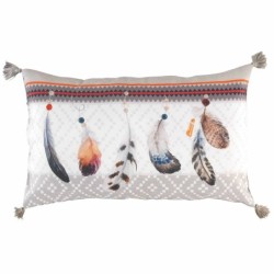 Coussin Pompons Ika-plumes 30x50cm