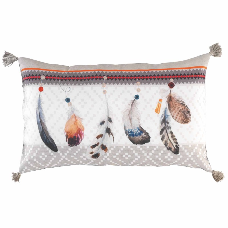 Coussin Pompons Ika-plumes 30x50cm