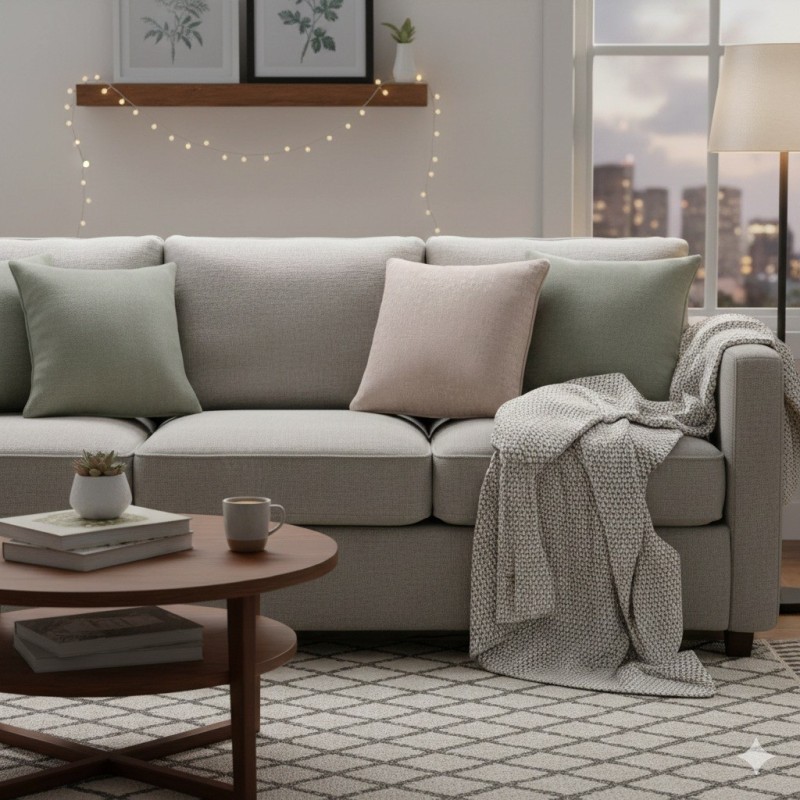 Coussin Passepoil Adamo Lin 60 x 60 cm