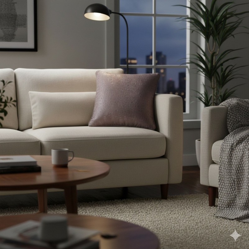 Coussin Passepoil Adamo Taupe 60 x 60 cm