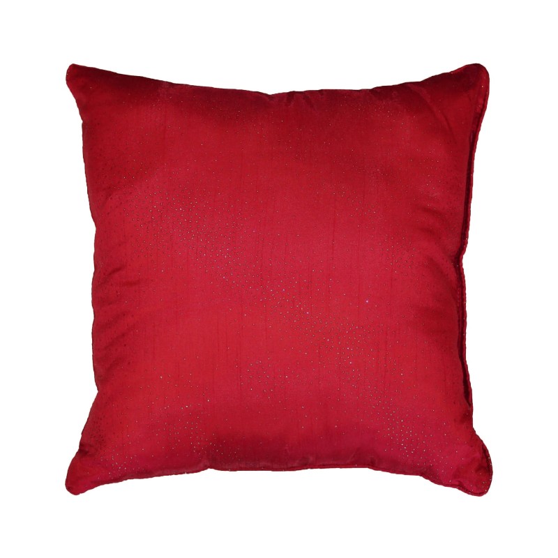 Coussin Passepoil polyester Shantung Scintille Rouge 40 x 40 cm