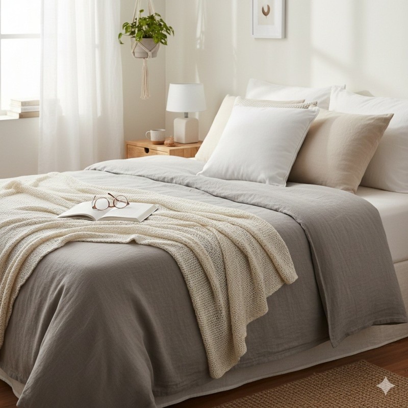 Coussin Passepoil Uni Panama Blanc 40 x 40 cm