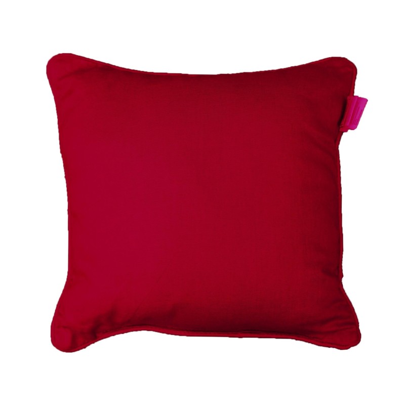 Coussin Passepoil Uni Panama Rouge 60 x 60 cm