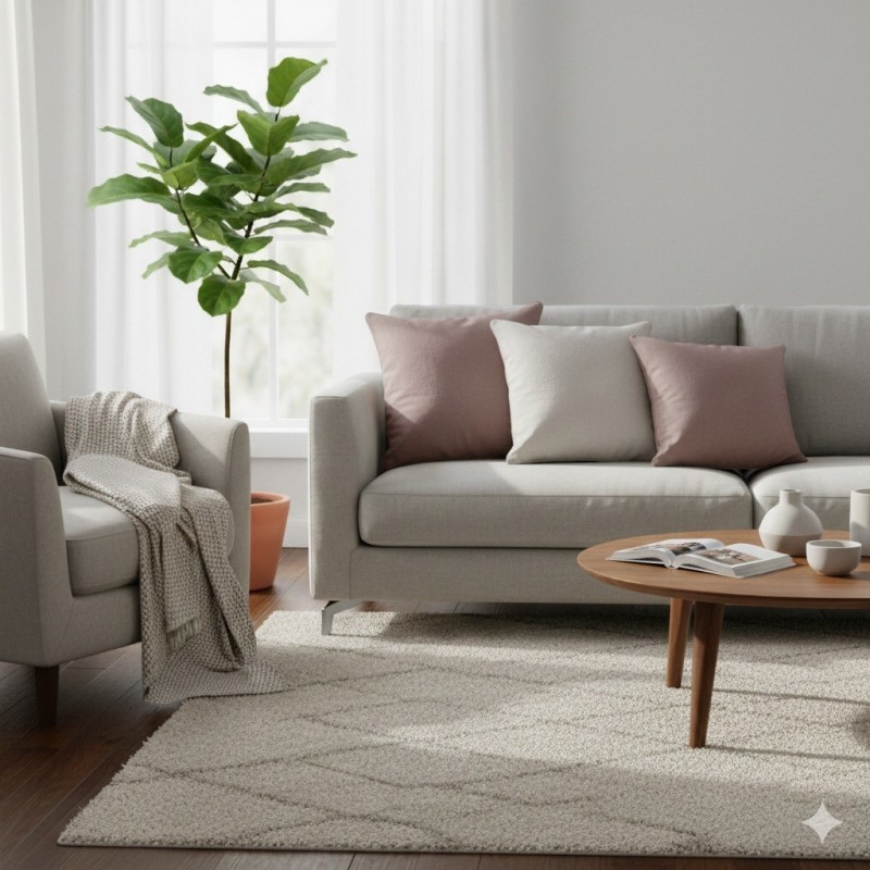 Coussin Uni Panama Noisette 40 x 40 cm