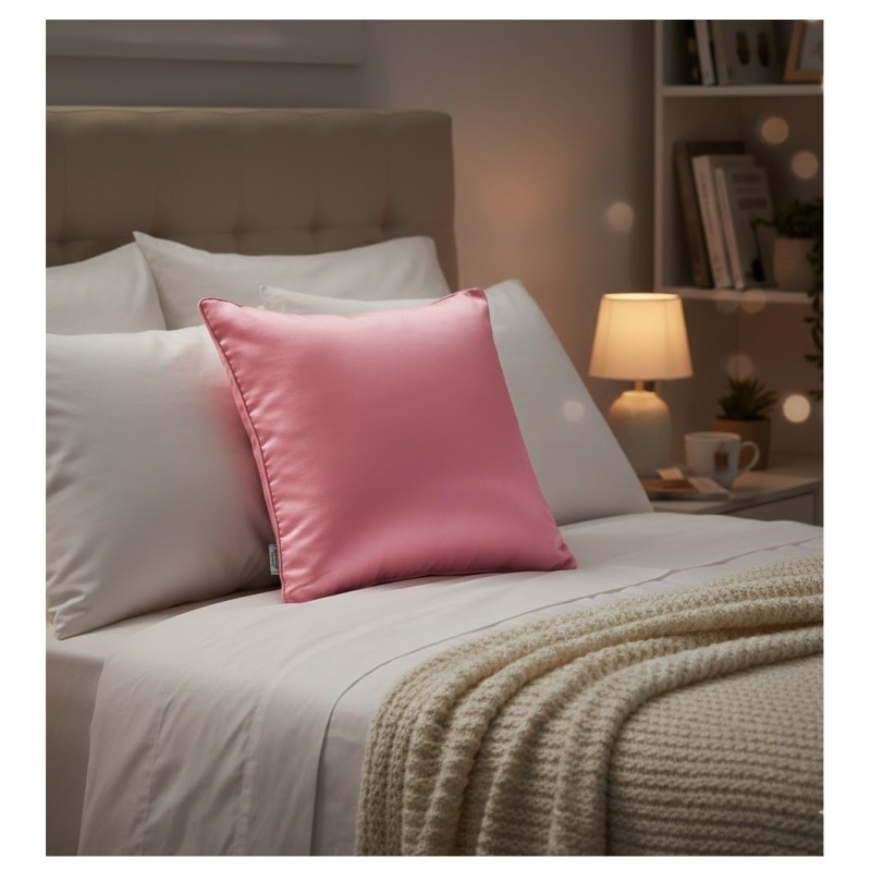 Coussin uni passepoil Corail