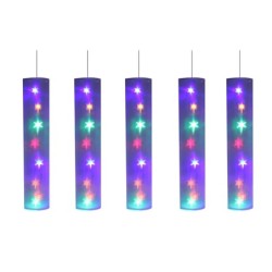 5 Tubes Lumineux avec Étoiles LED Multicolores 40 LED