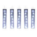 5 Tubes Lumineux Blancs avec Étoiles LED 40 LED