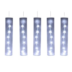 5 Tubes Lumineux Blancs avec Étoiles LED 40 LED