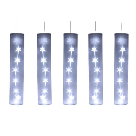 5 Tubes Lumineux Blancs avec Étoiles LED 40 LED