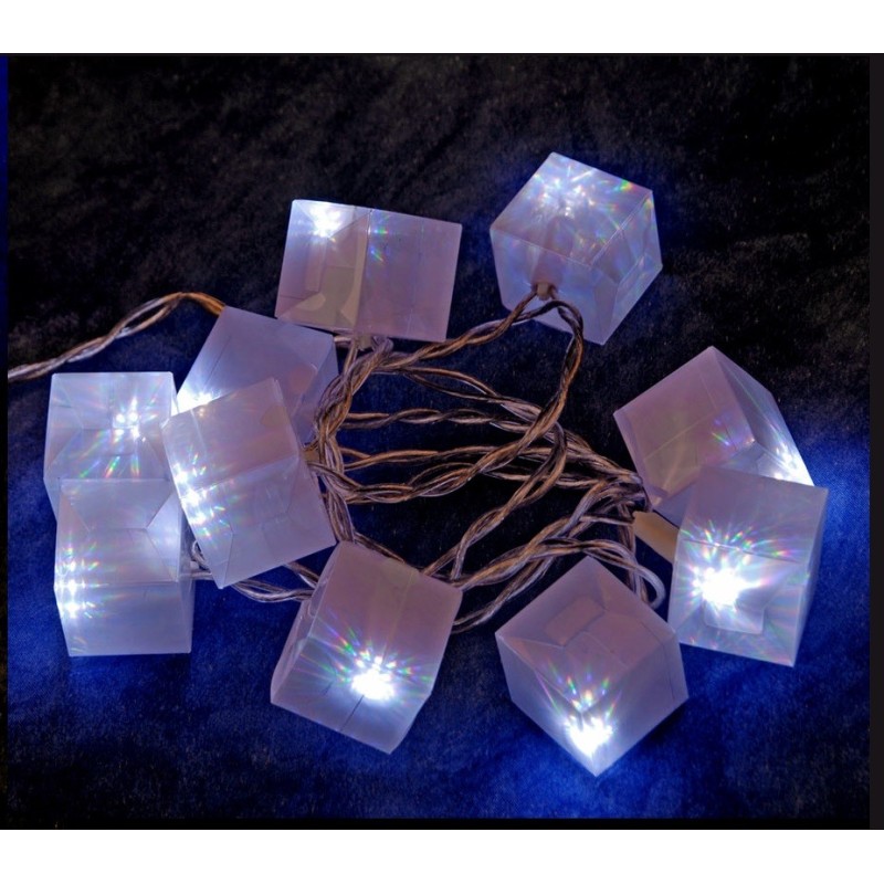 Guirlande cubes lumineux 10 Led blanc