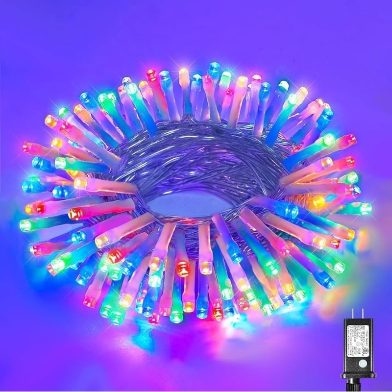 Guirlande électrique 80 Led multicouleur 3 m fil transparent
