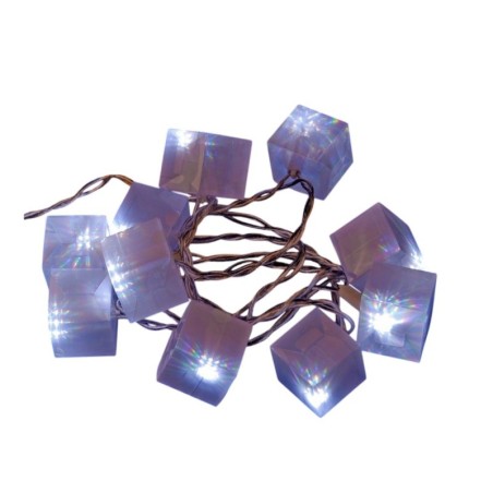 Guirlande electrique cubes lumineux 10 Led blanc