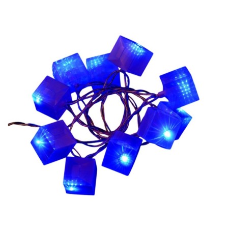 Guirlande électrique cubes lumineux 10 Led bleue