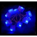 Guirlande électrique cubes lumineux 10 Led bleue