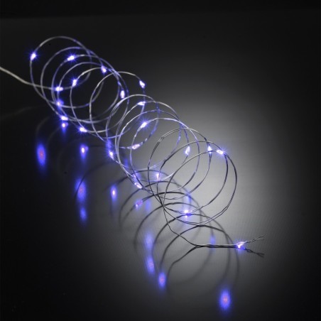 Guirlande interieur fil cuivre 20 led bleues